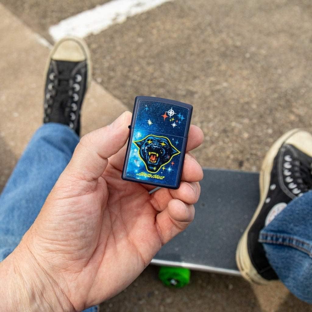Zippo Lighter - Personalized Customize Message Engrave on Backside for Santa Cruz Design Zippo Lighter (Santa Cruz 49613)