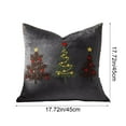 thumbnail image 3 of Kugisaki Velvet Christmas Throw Pillow Cover, Christmas Tree Embroidered Pattern Pillowcase for Festival Parties Soft Cushion Cover for Couches/Chair, 18x18 in, 3 of 6