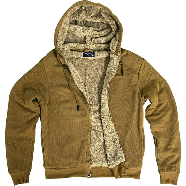 Visitor Men's Heavyweight Sherpa Lined Thermal Hoodie Jacket - Walmart.com