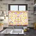 thumbnail image 4 of Yayeee Kitchen Curtains Tier Pair Light Filtering 27"x36" Rod Pocket Short Cafe Window Panel, Light Pink Stars, 4 of 7