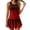 Deep Red #022, variant on Womens 2 Piece Tankini Swimsuit Sleeveless Scoop Neck Top with Skirted Bottom Gradient Bathing Suit Modest Swimwear for Beach Pool Vacation, 2XL