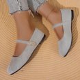 thumbnail image 4 of Women's Breathable Vintage Style Leather Loafers, Summer Orthopedic Mesh Non-Slip Slip On Walking Moccasins Lightweight Shoes with Arch Support Gray 6.5, 4 of 6