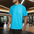 thumbnail image 4 of Caqnni Men's Tall Cotton Short Sleeve T Shirts, Breathable & Moisture Wicking (Blue,S), 4 of 4