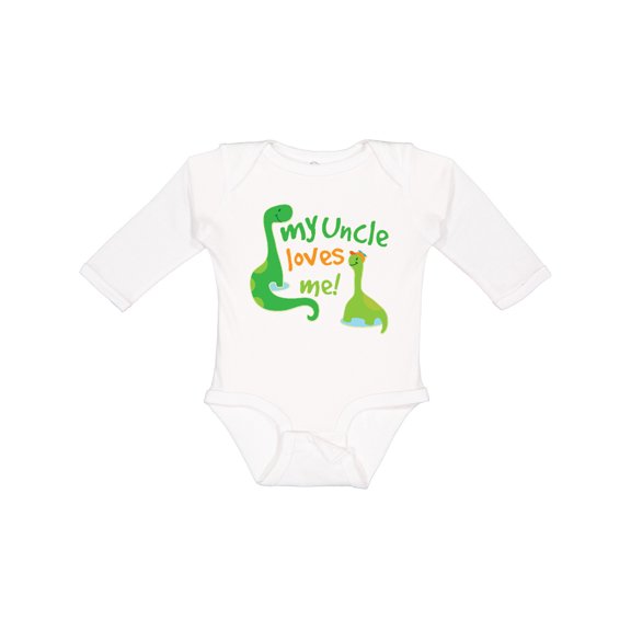 Inktastic My Uncle Loves Me Boys Long Sleeve Baby Bodysuit