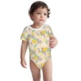 thumbnail image 3 of Daiia Lemon Leaves Printed Unisex-Baby Short Sleeve Onesies Bodysuits Baby Climbing Clothes Soft and Comfortable Romper with Expandable Shoulder Design-2 Years, 3 of 8