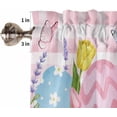 thumbnail image 5 of Kitchen Curtains Set, Spring Easter Kitchen Curtains and Valances Set, Pink Plaid Floral Botanical Easter Eggs Rod Pocket Tier Curtains 24 Inch Length for Cafe/Bedroom Windows, 5 of 6
