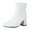 White, variant on Women's Ankle Boots Sequins Glitter Sparkly Chunky Mid Heel Side Zipper Wedding Party Dress Shoes