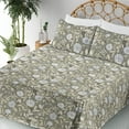 thumbnail image 3 of Ambesonne Rosetta Fitted & Flat Sheet with Sham 3 Pcs Set, Nostalgic Autumnal Flowers, Twin, Pastel Green Coconut, 3 of 5