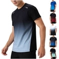 thumbnail image 6 of CHGBMOK Mens Trendy Gradient Workout T-Shirt Short Sleeve Breathable Quick Dry Athletic Shirts Crew Neck Loose Lightweight Top, 6 of 6