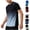 Blue, variant on Men's Gradient Short-Sleeved Graphic T-Shirt Quick-Dry Fashion Printing Round Neck T-Shirt for Running, Training & Outdoor