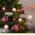 thumbnail image 3 of Esferas para árbol de navidad Artego de 8 cm de diámetro paq 18 esferas Rosa *Línea Detail Con: 2 estilos emboss y un cromado, para colgar Christmas ornaments, 3 of 7