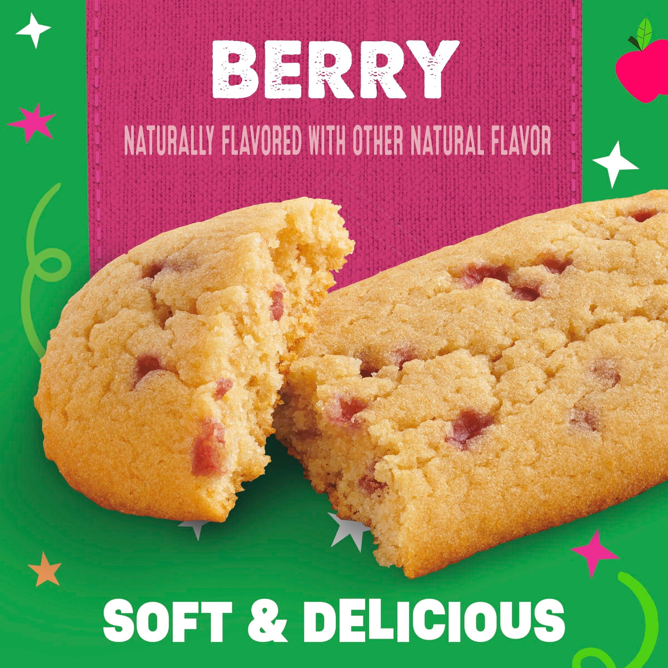 (4 pack) Mott's Soft Baked Bars, Berry, Made with Applesauce, 6 Count, 5.76 oz