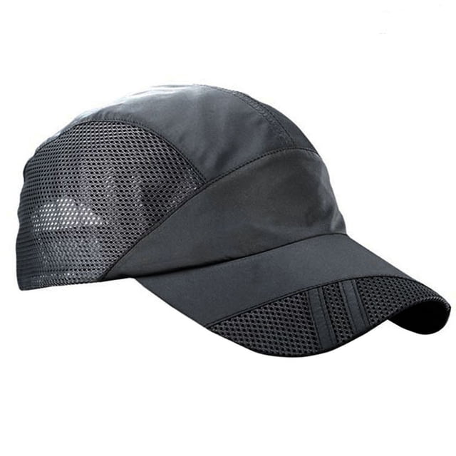 Wisewang Men Hat Clothing Accessory Sunshade Adjustable Outdoor Summer Quick Drying Mesh Baseball Caps Birthday Gift Dark gray 1Set