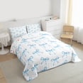 thumbnail image 3 of Homewish Princess Blue Bowknot Bedding Comforter Set for Kids, Cartoon Cute Ribbon Twin Comforter Sets, Bow-tie Theme Reversible Bedding Set, Breathable Home Decor, 2pcs, 3 of 8