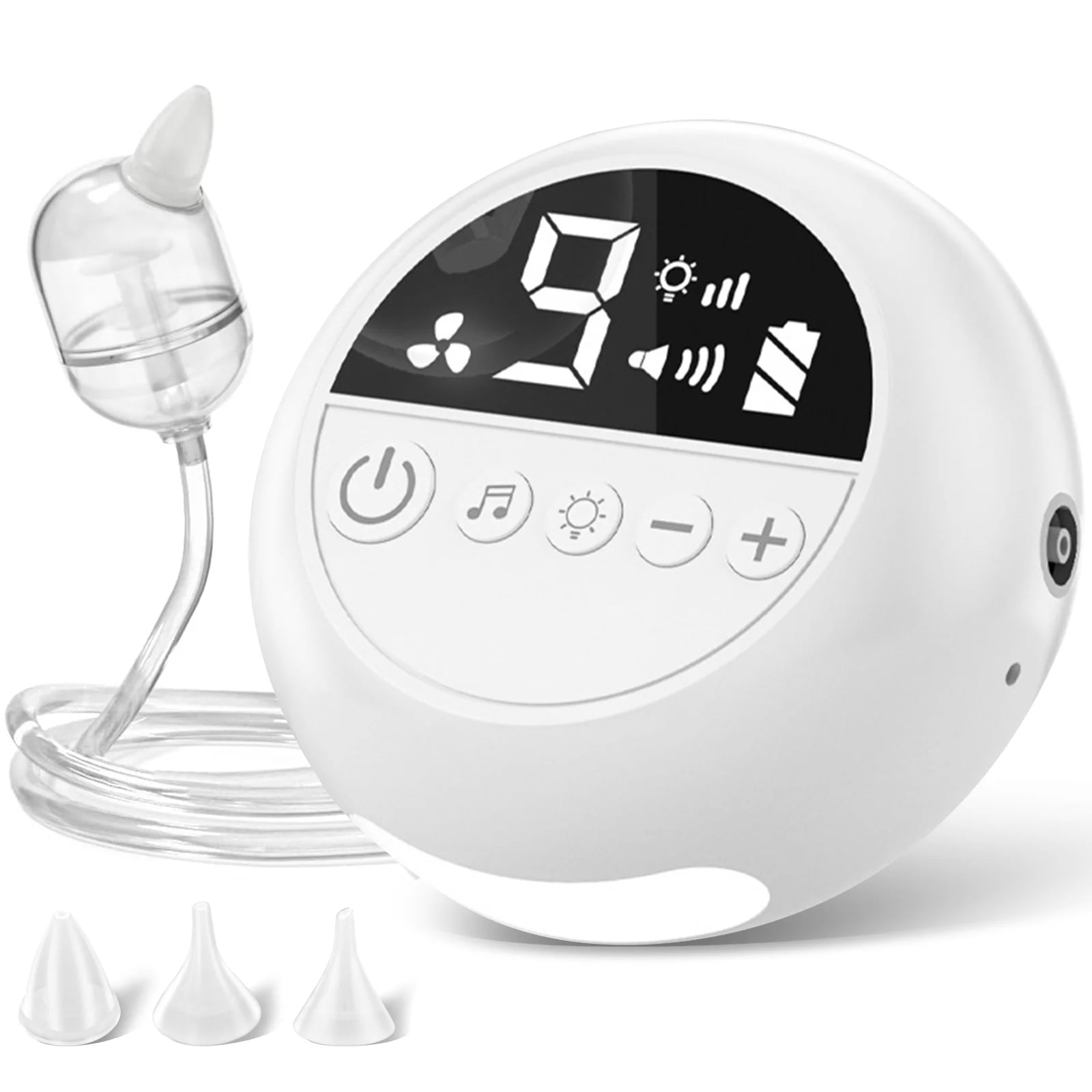 Banome Nasal Aspirator for Baby, Effective Nose Sucker for Quick Relief Ideal Nasal Suction for Babies and Toddlers 3 Silicone Tips Adjustable Suction Level and Light Function