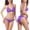 Purple, variant on HaoXianJian Women Two Piece Swimsuit V Neck Swimwear Halters String Triangles Bikini Sets Bathing Suit 2 Piece