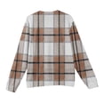 thumbnail image 5 of Men's Plaid Print Round Neck Long Sleeve Ribbed Knit Pullover, Sweater for Fall Winter, Casual Style and Holiday Season,Brown,M, 5 of 6