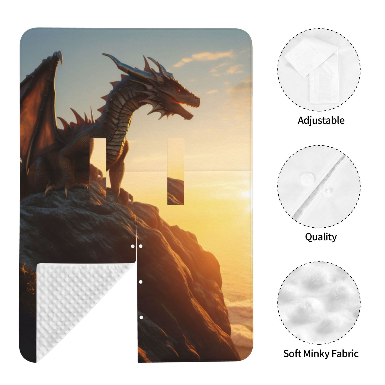 Naloa Seaside Sunset Cool Dragon Baby Car Seat Cover, Breathable Baby Carrier Cover, Multiuse Baby Carrier Cover & Nursing Breastfeeding Cover