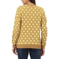 thumbnail image 3 of SUDADERA DE PUNTO DE MANGA LARGA CON HOMBROS CAÍDOS Y CUELLO REDONDO DE POLKA DOTS PARA MUJERES INSPIRE CHIC TALLA XS AMARILLO, 3 of 6