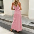 thumbnail image 4 of Womens Summer Dresses Striped Sleeveless Square Neck A Line Dress Soft Casual Lounge Maxi Dress Pink S, 4 of 5
