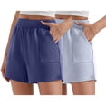 thumbnail image 2 of Yubnlvae 2-Pack High Waist Casual Shorts - Korean Style Summer Athletic Shorts, Comfortable Stretch Fabric (24 Colors, S-XXL) (Navy | M), 2 of 5