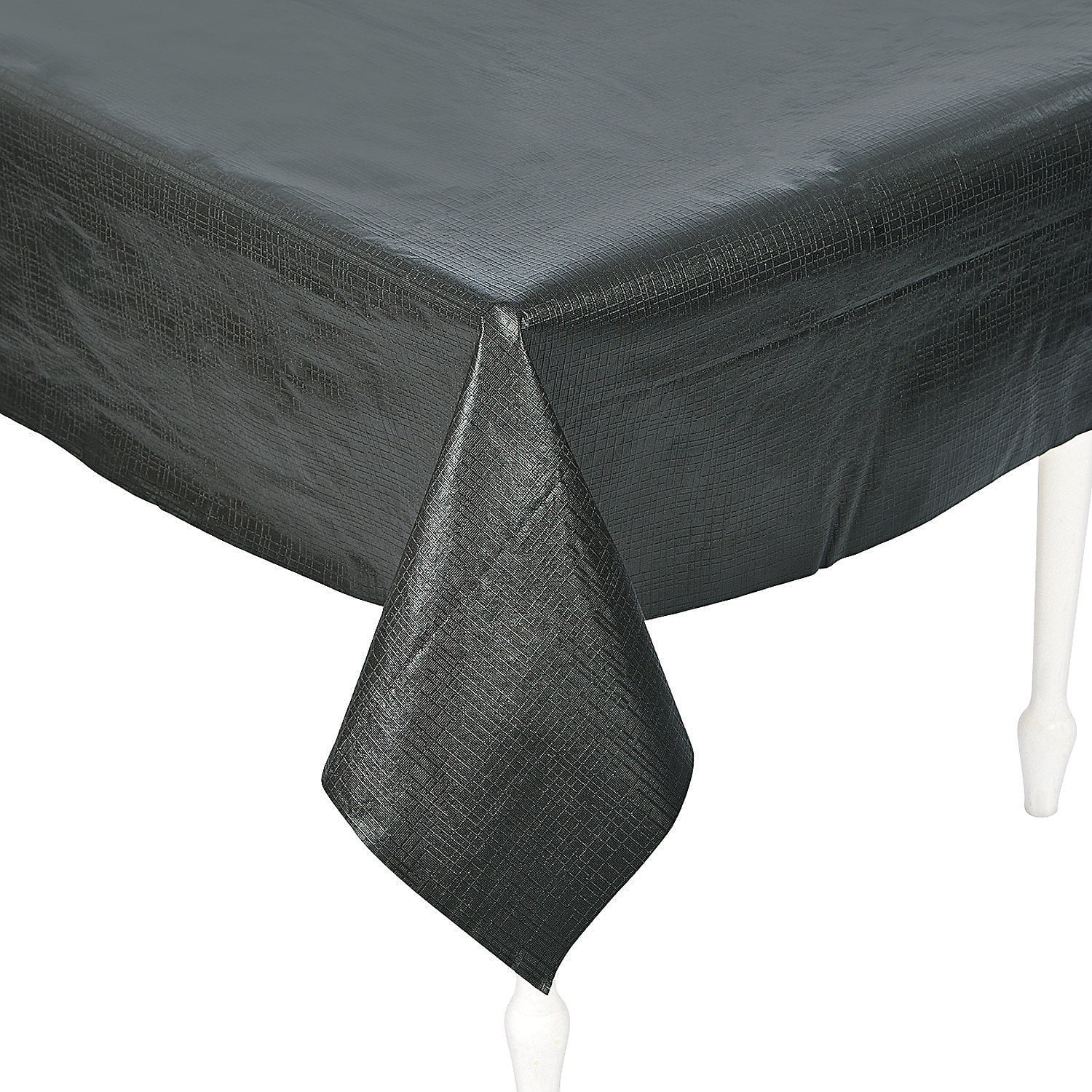Black Flannel Back Vinyl Tablecover - Party Supplies - 1 Piece