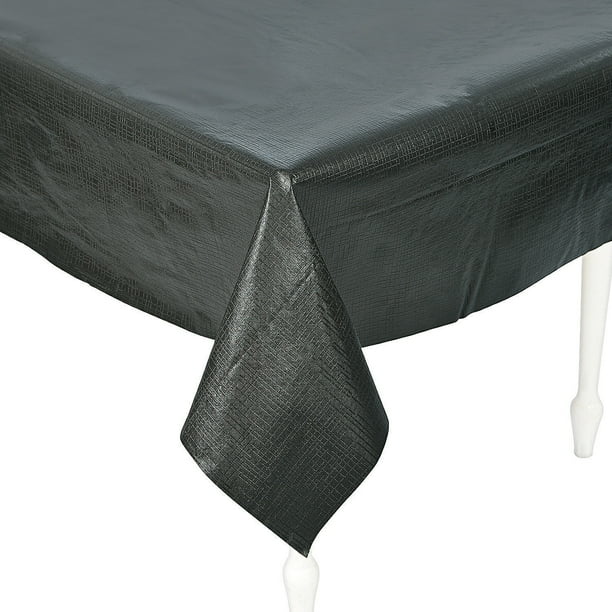 Black Flannel Back Vinyl Tablecover Party Supplies 1 Piece