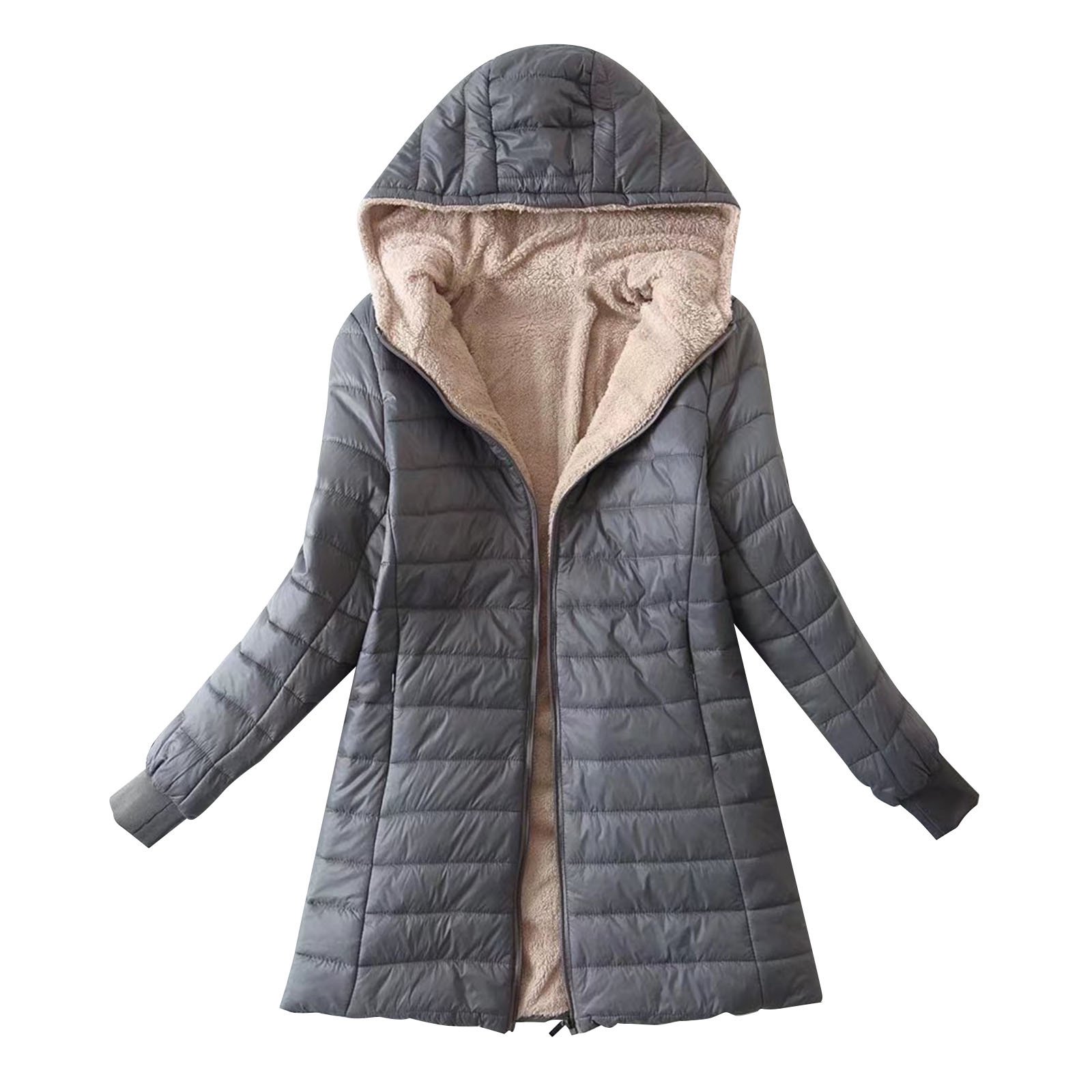 Veste Jean Femme Mi-Longue - Décontractée - Col Revers - Automne/Hiver - Polyester