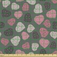thumbnail image 2 of Ambesonne Romantic Fabric by the Yard Upholstery, Valentines Low-Poly Hearts, 2 Yards, Pink Grey Pearl, 2 of 5