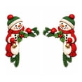 thumbnail image 3 of Qocolcyl Christmas Snowman Door Frame Corner Decor, 2PCS Wooden Holiday Corner Sign, Window Mantel Cabinet Frame Ornament, Xmas Indoor Home Wall Decor, Holiday Party Decoration, 3 of 6