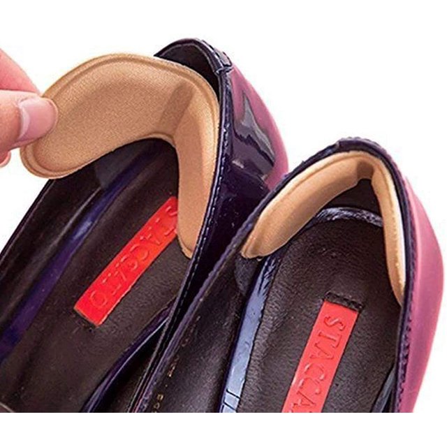 Suelas para zapatos, 4 pares de agarres para el talón sin rozaduras ni resbalones (negro + caqui)