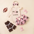thumbnail image 2 of Leey-World My First Football Season Baby Girl Outfit Newborn Long Sleeve Romper Layered Tutu Skirt Headband Socks 4Pcs Sets(Beige,3-6 Months), 2 of 9