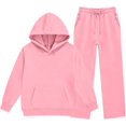 thumbnail image 2 of YUNLIUU Girls Sweatsuit 2 Piece Hoodies and Sweatpants Sweat Set,6 Years,Pink, 2 of 9