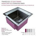 thumbnail image 4 of Transolid Pusb15159 Studio 15" Undermount Single Basin Stainless Steel Kitchen Sink - PVD, 4 of 11