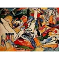 thumbnail image 2 of Kandinsky, Wassily 18x14 Black Ornate Wood Framed with Double Matting Museum Art Print Titled - Study for Composition II 1909-10, 2 of 4