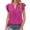 Z01 1-Hot Pink, variant on Womens White Blouse V Neck Ruffle Sleeve Flowy Shirts Dressy Casual Cute Summer Tops Business Work Tops
