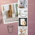 thumbnail image 4 of White Bathroom Trash Can Padang Bamboo Top 1.3 Gal - Stylish and Sustainable 5L Waste Solution, 4 of 8