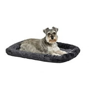 Angle View: 30L-Inch Gray Dog Bed or Cat Bed w/ Comfortable Bolster | Ideal for Medium Dog Breeds & Fits a 30-Inch Dog Crate | Easy Maintenance Machine Wash & Dry | 1-Year Warranty
