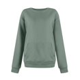 thumbnail image 4 of Blouses for Women Dressy Casual Women's Fashion Sweatshirt Round Neck Long Sleeve Solid Color Casual Loose Pullover Sweatshirt Sweater, 4 of 5