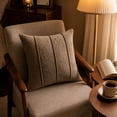 thumbnail image 2 of Decorative Square Throw Pillow Covers 18x18 Inch, Super Soft Chenille Pillows Farmhouse Fall Pillowcase for Living Room Bedroom Sofa Couch Cushion Cover Khaki 45x45cm, 2 of 8