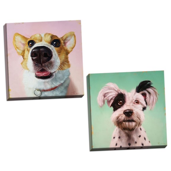 Gango Home Decor Vertical Follow Your Nose 3 & 8 by Lucia Heffernan (Ready to Hang); Two 12x12in Hand-Stretched Canvases