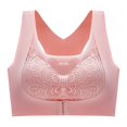thumbnail image 3 of CHOK Women‘s Full Figure Front Closure Wirefree Jacquard Back Support Posture Bras Gray 2XL, 3 of 6
