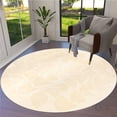 thumbnail image 4 of Teppich Homes Cozy 5x5 Handmade Tufted Wool Rug - Beige Geometric Pattern Round Carpet for Living Room And Hallway, 4 of 6