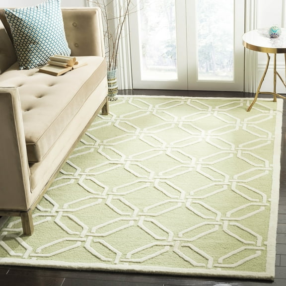 SAFAVIEH Cambridge Kierra Geometric Wool Area Rug, Lime/Ivory, 8' x 10'