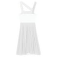 thumbnail image 6 of Jizyo Women's Lyrical Dance Dress Camisole Gymnastic Leotard with Chiffon Skirt Modern Contemporary White S, 6 of 7