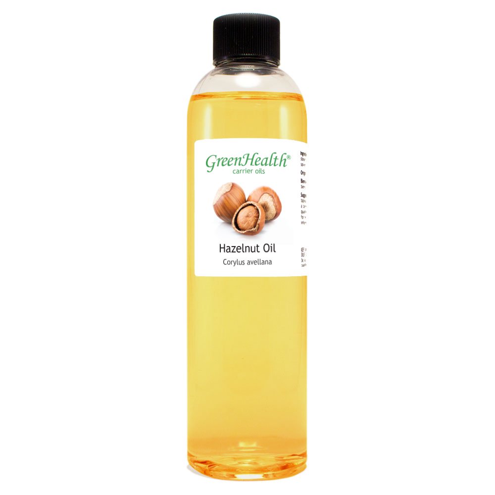GreenHealth Hazelnut Carrier Oil, 8 fl oz (237 mL), 100% Pure, Expeller Pressed, Refined & Deodorized, Clear Plastic Bottle with Cap