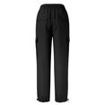 thumbnail image 6 of AOMPMSDX Women's Cargo Pants High Waist Wide Leg Pants Straight Leg Loose Trousers Black XL, 6 of 6