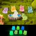 thumbnail image 2 of 5Pcs Frog Ornaments Vivid Image Resin Miniature Landscape Ornament Colorful Glow-in-the-Dark Frog Home Supplies, 2 of 6
