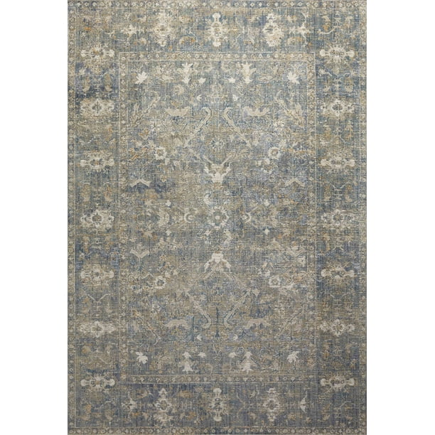 Chris Loves Julia x Loloi Rosemarie Sand/Lagoon 2'7" x 8'0" Area Rug