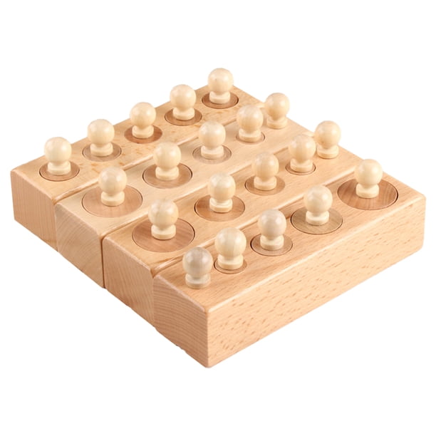 1 juego de bloques cilíndricos de madera para niños, juguetes educativos, juguete de educación temprana